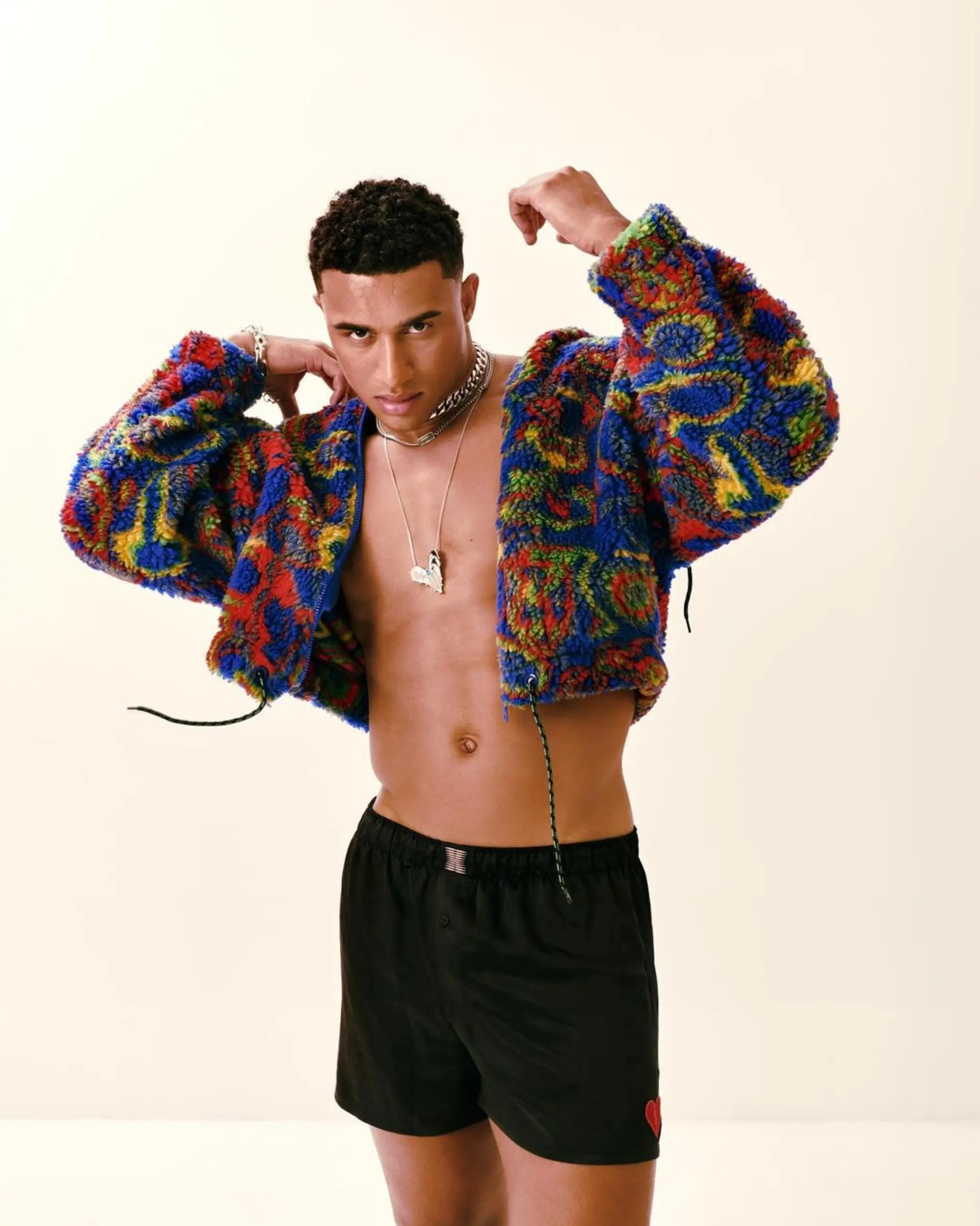 Nathan Nuyts in a colourful editorial fashion campaign look