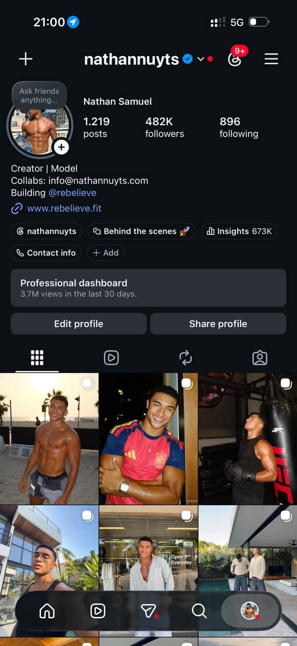 Nathan Nuyts Instagram — 482K followers